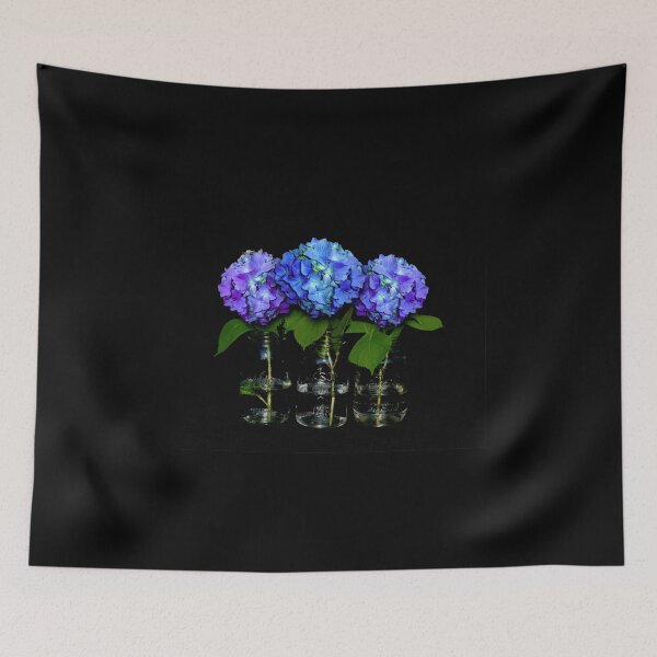 Item preview, Blue floral hydrangeas in mason jars designed and sold by hollycooper.