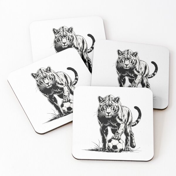 Item preview, Monochrome Panther Soccer Art – Powerful Football Predator Illustration designed and sold by PAPIRO SIGLO XXI.