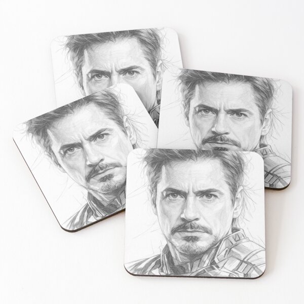 Item preview, Black and White Superhero Portrait Pencil Sketch | Realistic Graphite Movie Hero Art Print designed and sold by Leon Woods Pencil Art.