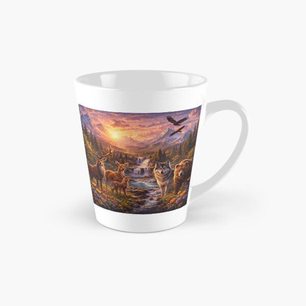 Item preview, Majestic Mountain Sunset with Deer, Wolf & Bear designed and sold by Tender Flower Clothing.