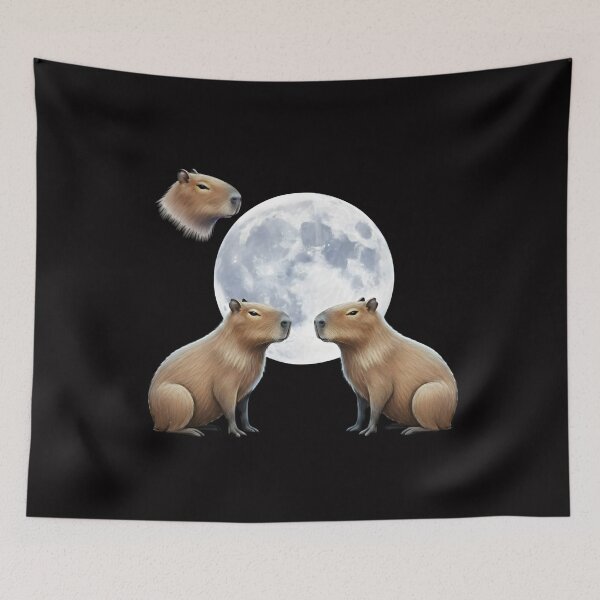 Item preview, Three Capybara Vintage Graphic, Retro Capybara Moon, Capybara Lovers, Funny Capybara, Capybara Gift designed and sold by DesignDenDo ⭐⭐⭐⭐⭐.