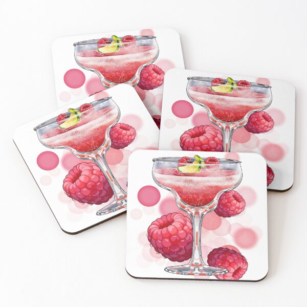 Item preview, Pink Drink with Raspberries – Aesthetic Illustration designed and sold by iamKRUK.
