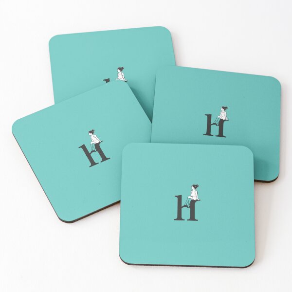 Item preview, Minimal Letter H with Girl Silhouette Illustration designed and sold by popmug.