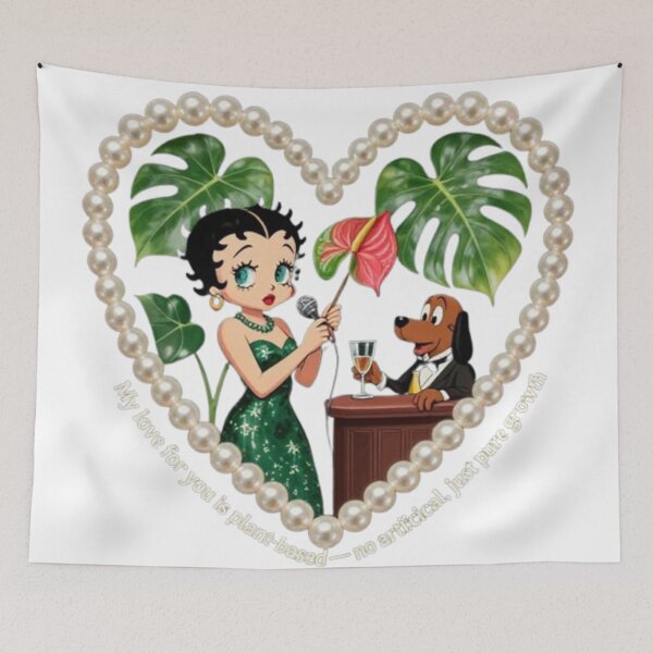 Item preview, Vintage 1930s Betty Boop & Pluto Art Print | Plant-Based Love Valentine’s Speakeasy Scene – Jazz Age Black History T-Shirt Design designed and sold by BlackAndBrown.