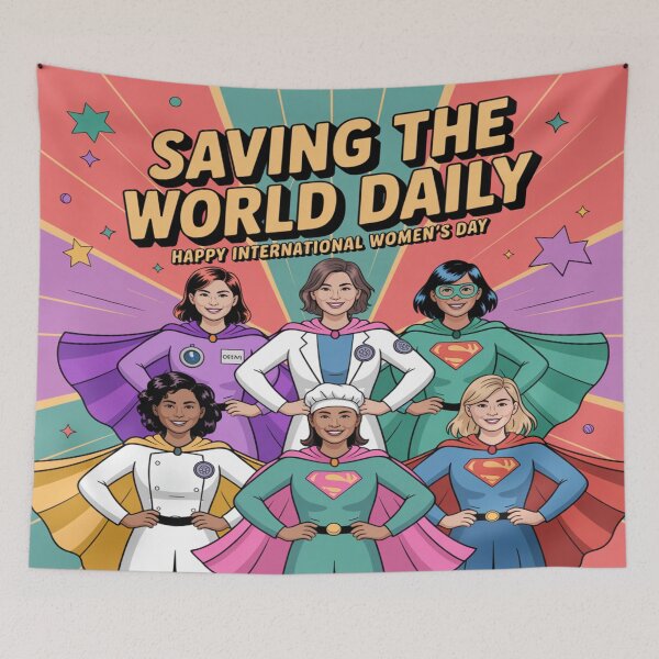 Item preview, Happy International Women's Day Superheroines – Saving the World Daily Unofficial Fan Art   designed and sold by Midnight Veil Designs.