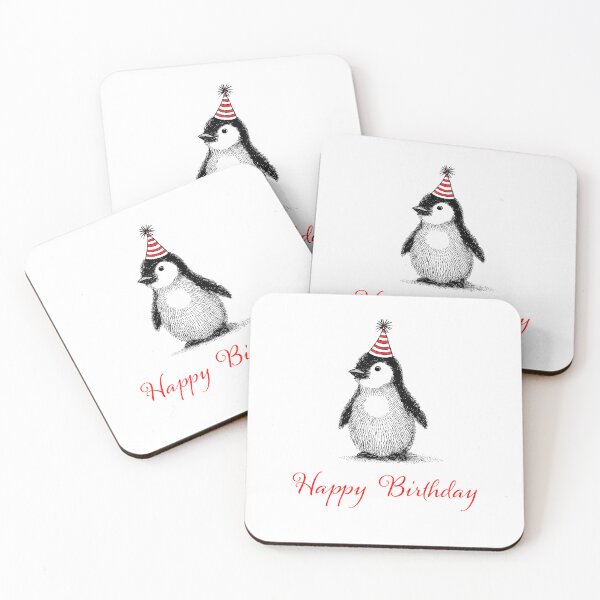 Item preview, Happy Birthday Penguin designed and sold by blackdogshop.