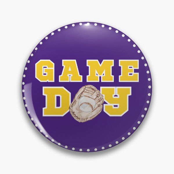 Item preview, LSU Baseball Pin Button designed and sold by Kickoff Buttons.