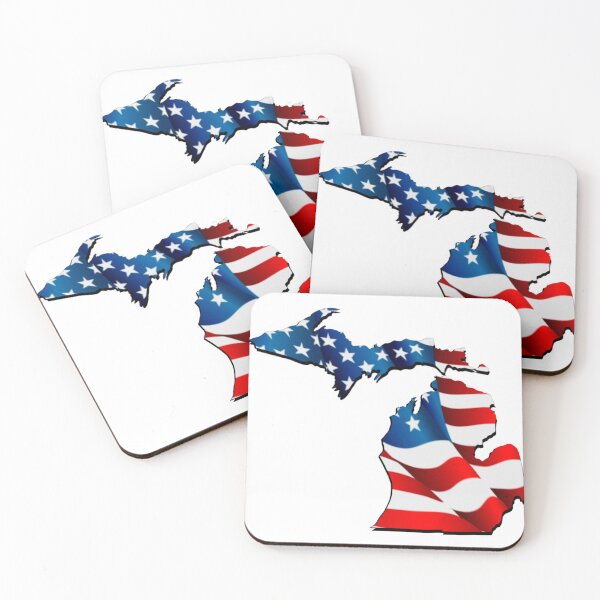 Item preview, Michigan Great Lake State American pride USA flag red white blue designed and sold by hollycooper.