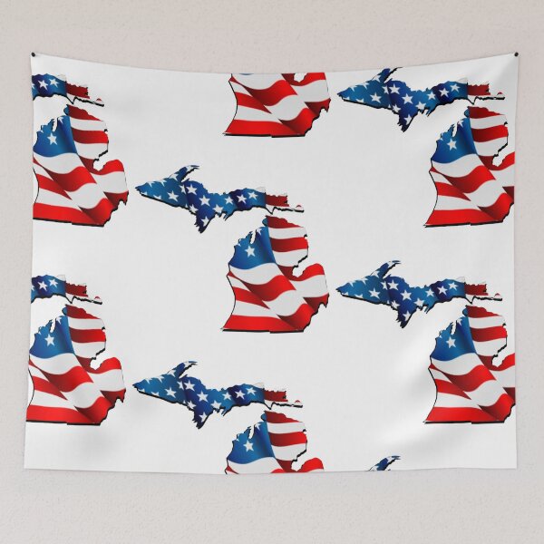 Item preview, Michigan Great Lake State American pride USA flag red white blue designed and sold by hollycooper.