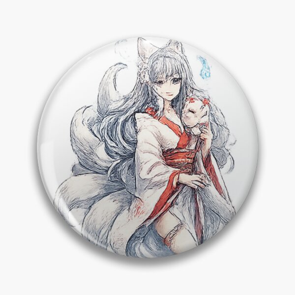 Artikelvorschau, Japanischer Kitsune Fuchsgeist – Neunschwänzige Magie & Maske Illustration entworfen und verkauft von Kallandra.