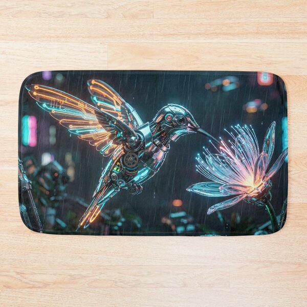 Item preview, Cyberpunk Robo-Bird in Orange & Teal designed and sold by Neon Nature Studio.
