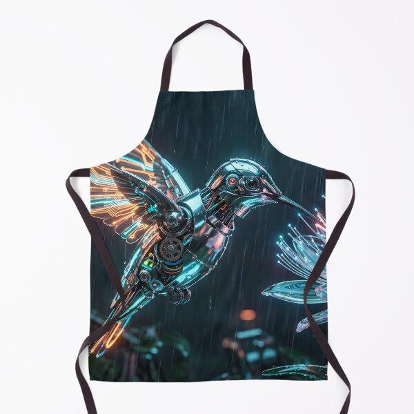 Item preview, Cyberpunk Robo-Bird in Orange & Teal designed and sold by Neon Nature Studio.