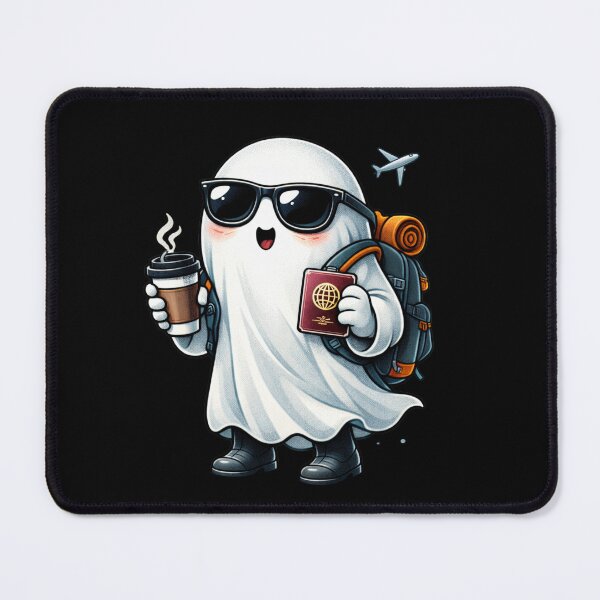 Item preview, Wanderlust Ghost – Cute Travel Backpack Adventure Aesthetic Cartoon designed and sold by ColorSplash123.
