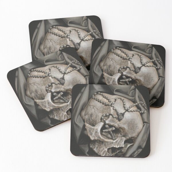 Item preview, Rosary Draped Skull Still Life designed and sold by Adronia.