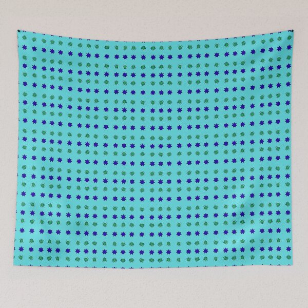 Item preview, Blue and Green alternating Stars on Turquoise background pattern designed and sold by fev-rocks.