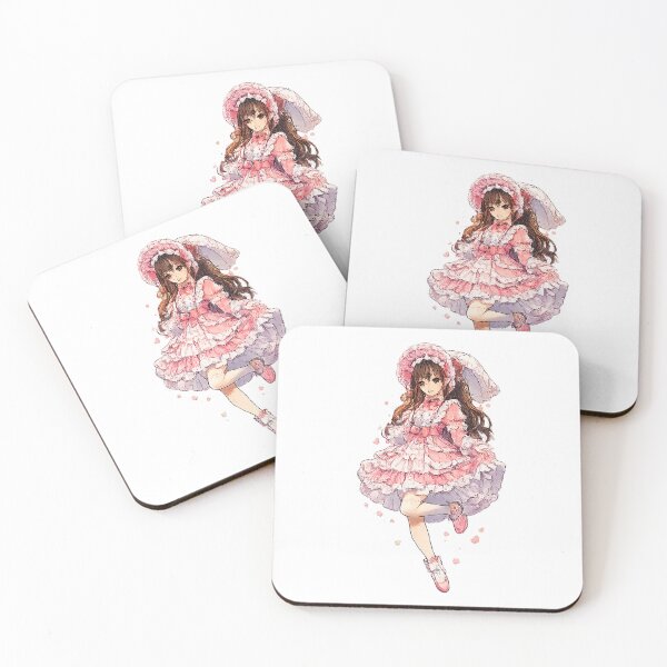 Item preview, Japanese Pink Lolita Dream – Ruffled Dress & Bows Illustration designed and sold by Kallandra.