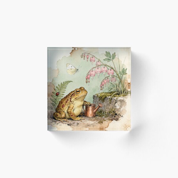 Item preview, Cottagecore Toad Garden - Vintage Frog Art designed and sold by PictorialWhimsy.