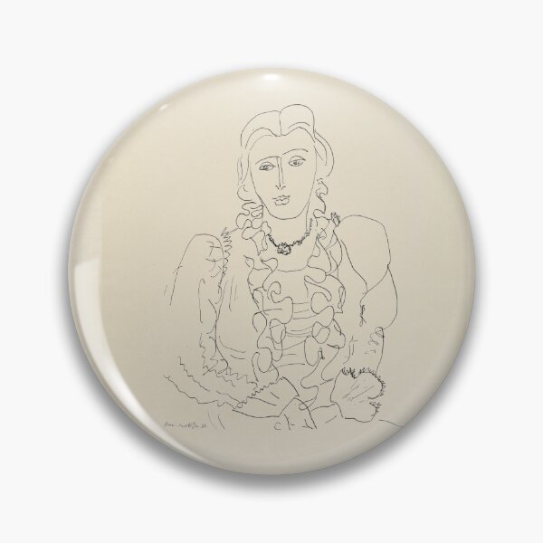 Item preview, Sitzende Frau by Henri Matisse: Minimalist Line Art Portrait designed and sold by artofuniverse.