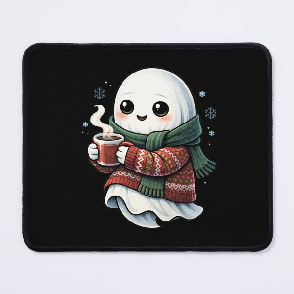 Item preview, Christmas Cozy Ghost – Cute Minimal Winter Holiday Aesthetic Cartoon designed and sold by ColorSplash123.