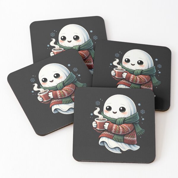 Item preview, Christmas Cozy Ghost – Cute Minimal Winter Holiday Aesthetic Cartoon designed and sold by ColorSplash123.