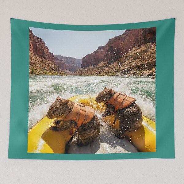 Item preview, Wombats Run the Rapids on the Colorado River designed and sold by Tridentulus.