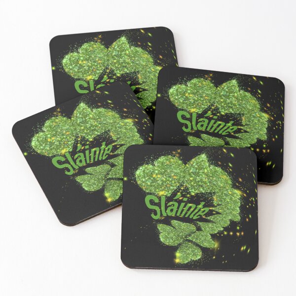 Item preview, Green shamrocks | St. Patrick Day | sparkling hearts | shainte l Ireland designs  designed and sold by hollycooper.
