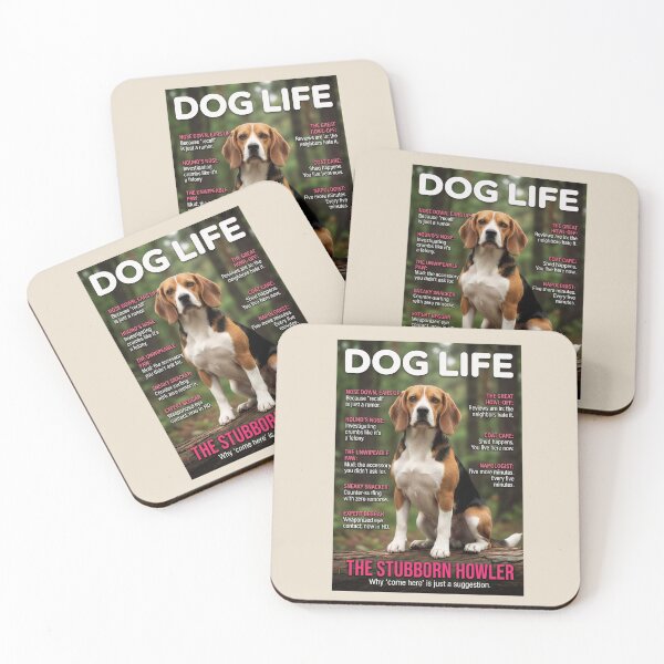Item preview, DOG LIFE: The Stubborn Howler — Funny Beagle Magazine Cover Parody Art designed and sold by FrancophileFun.