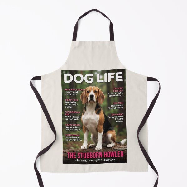 Item preview, DOG LIFE: The Stubborn Howler — Funny Beagle Magazine Cover Parody Art designed and sold by FrancophileFun.