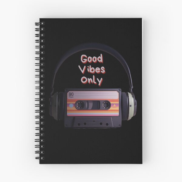 Item preview, Good Vibes Only retro cassette with headphones in colorful 80s shapes 4 designed and sold by Neon G.