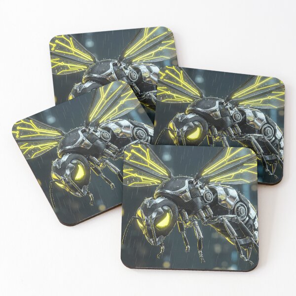 Item preview, Cyber Hornet - Neon Yellow & Black Tech Bee designed and sold by Neon Nature Studio.