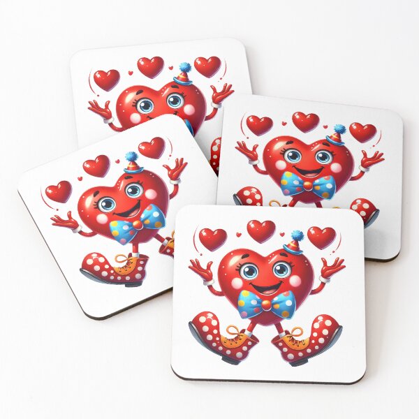 Item preview, Cute Valentine Love Clown Heart - Romantic Circus Aesthetic & Sweet Jester Art designed and sold by FuzionRaptor.