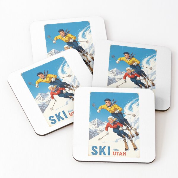 Item preview,  Ski Alta Utah Retro Couple Skiing Art designed and sold by TeeARTHY.