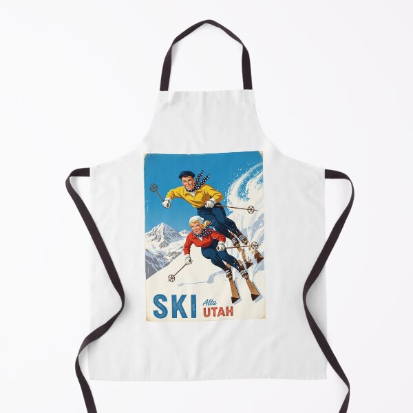 Item preview, Ski Alta Utah Retro Couple Skiing Art designed and sold by TeeARTHY.