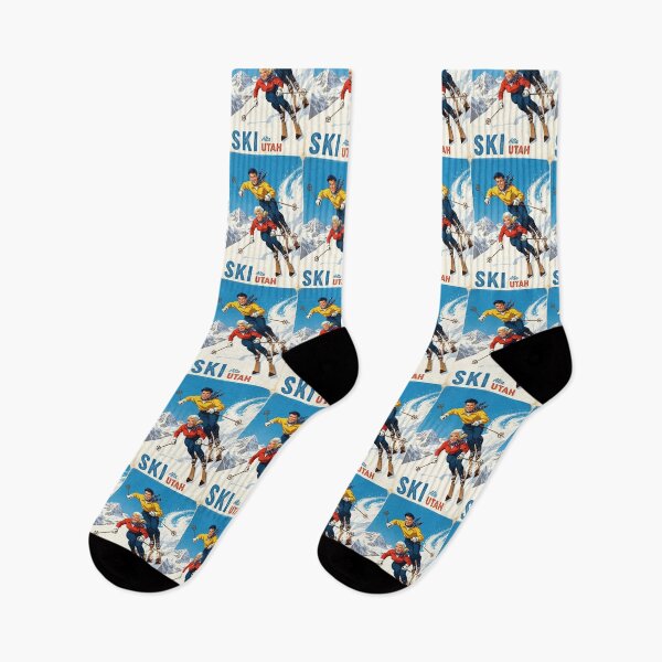 Item preview,  Ski Alta Utah Retro Couple Skiing Art designed and sold by TeeARTHY.