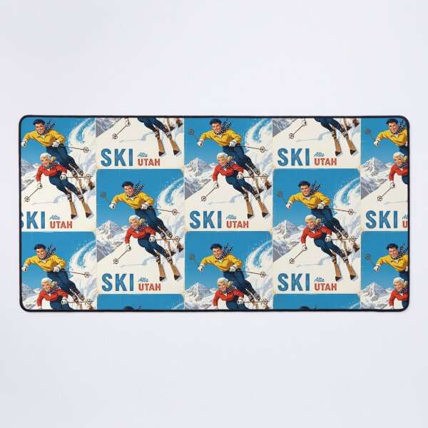 Item preview, Ski Alta Utah Retro Couple Skiing Art designed and sold by TeeARTHY.