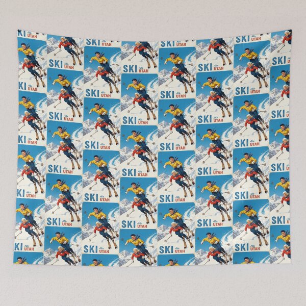 Item preview,  Ski Alta Utah Retro Couple Skiing Art designed and sold by TeeARTHY.
