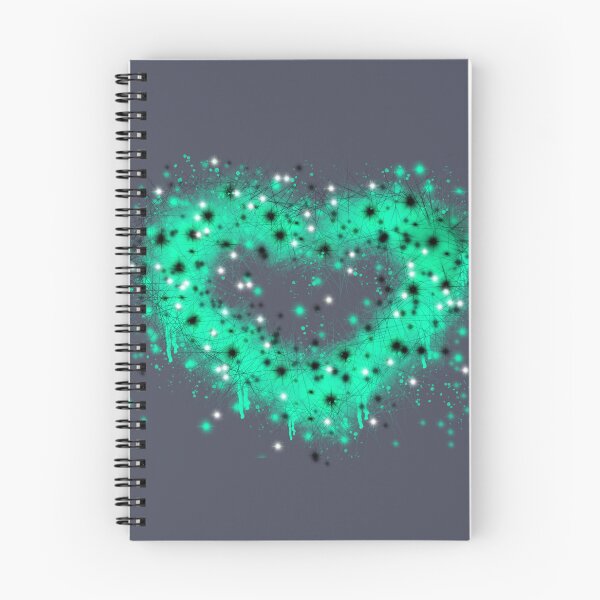 Item preview, Green teal graffiti spray paint heart design with twinkle stars, steampunk valentine, st. Patrick day design   designed and sold by hollycooper.