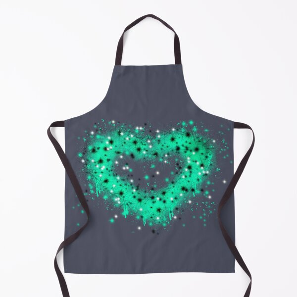 Item preview, Green teal graffiti spray paint heart design with twinkle stars, steampunk valentine, st. Patrick day design designed and sold by hollycooper.