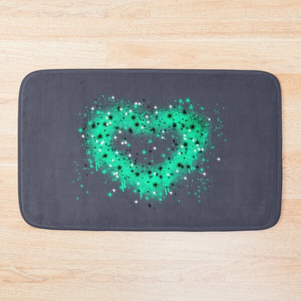 Item preview, Green teal graffiti spray paint heart design with twinkle stars, steampunk valentine, st. Patrick day design designed and sold by hollycooper.