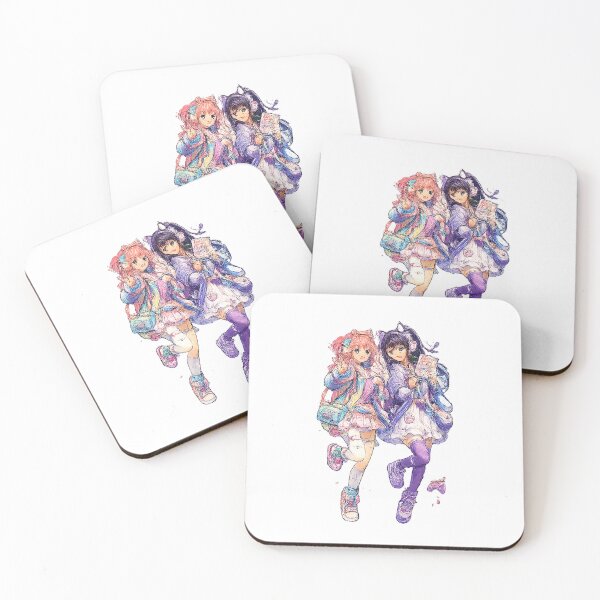 Item preview, Japanese Kawaii Best Friend Girls – Pastel Pop Duo Illustration designed and sold by Kallandra.