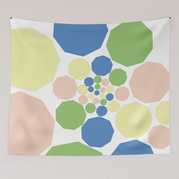 Item preview, Geometric Spiral Multicolor Pastel – Enneagon - Positional designed and sold by SurfaceLab.