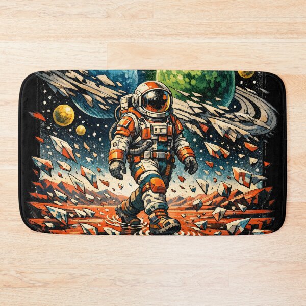 Item preview, I Walk Where Gravity Forgets Retro Space Poster - Surreal Astronaut Walking on Shattered Planet - Born Under a Broken Constellation Sci-Fi Art for Galaxy Lovers and NASA Aesthetic Fans designed and sold by Vivaan Studio.