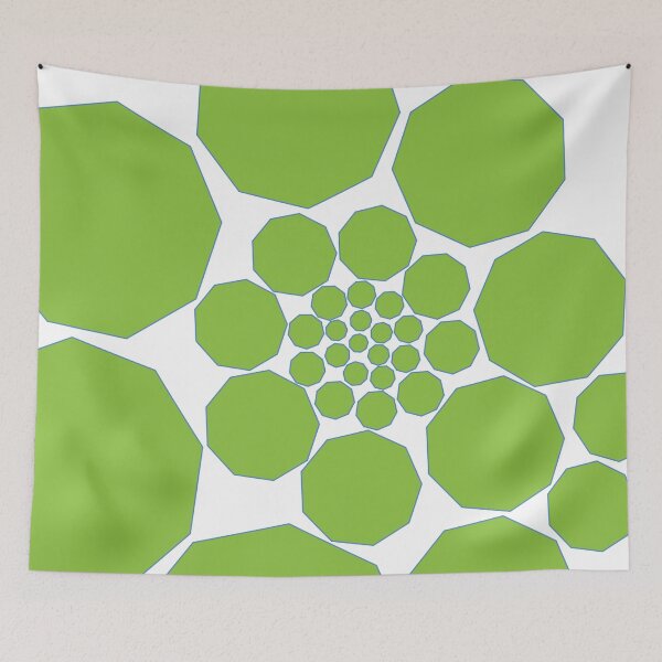 Item preview, Geometric Spiral – Green - Enneagon Pattern designed and sold by SurfaceLab.