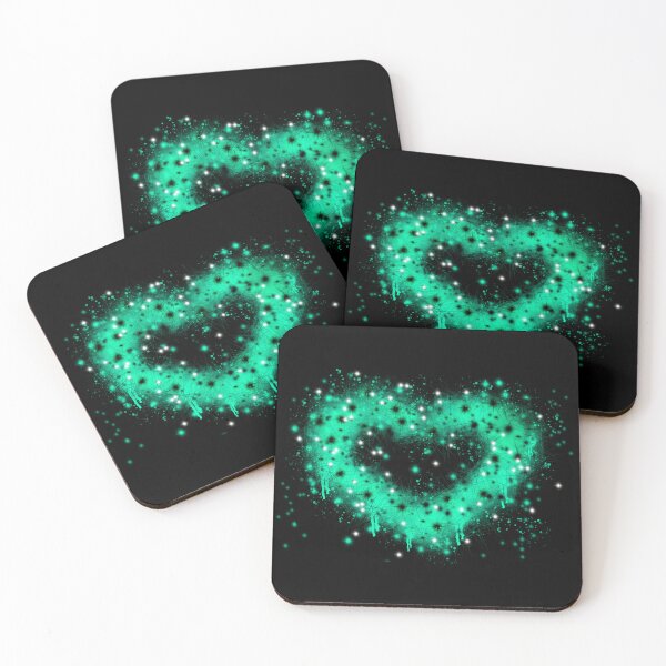 Item preview, Green teal graffiti heat | grunge spray paint heart design | twinkle stars | steampunk valentine | st. Patrick day design   designed and sold by hollycooper.