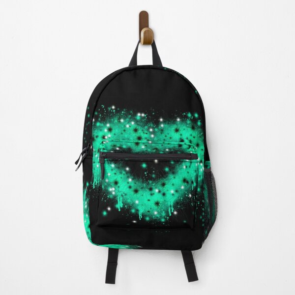 Item preview, Green teal graffiti heat | grunge spray paint heart design | twinkle stars | steampunk valentine | st. Patrick day design   designed and sold by hollycooper.