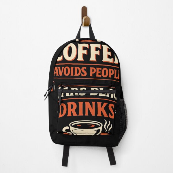 Item preview, Wears Black Drinks Coffee Avoids People Retro Quote designed and sold by axiksa10.