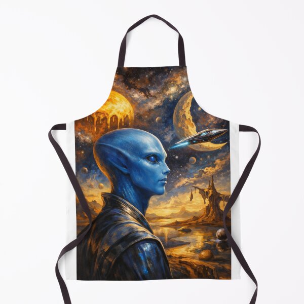 Item preview, Arcturian night - blue alien portrait cosmic art designed and sold by MindRebel.