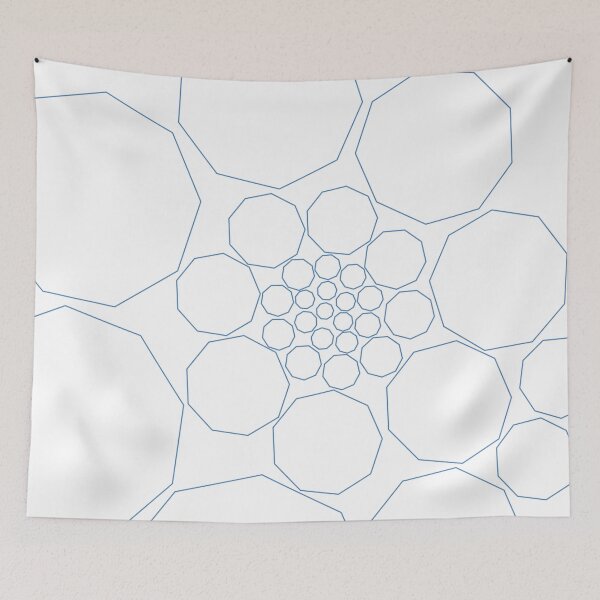 Item preview, Geometric Spiral – Blue - Enneagon Pattern designed and sold by SurfaceLab.