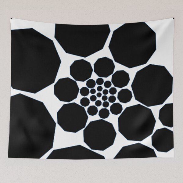 Item preview, Geometric Spiral – Black - Enneagon Pattern designed and sold by SurfaceLab.