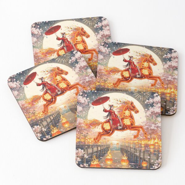 Item preview, Chinese Fantasy Girl Riding a Fiery Horse designed and sold by M-Y-A-R-T-.